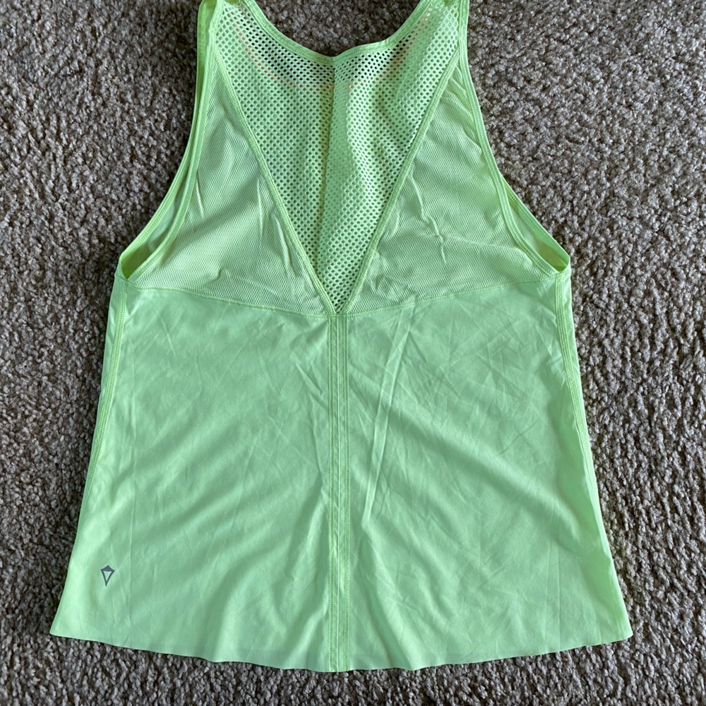 Ivivva by Lululemon Girls Tank Top Neon Green Yellow Mesh Back - Picture 3 of 4